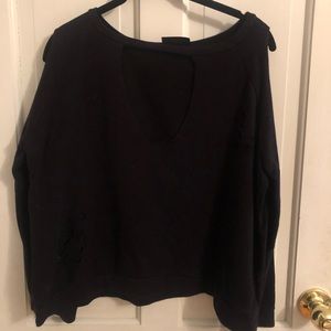 Black Distressed Sweatshirt